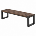 Gartenbank 180 x 40 x 45 cm Holz Stahl Braun Schwarz im Industriestil