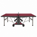 Tischtennisplatte 274 x 152.5 x 76 cm Rot Schwarz mit Metallgestell klappbar und fahrbar