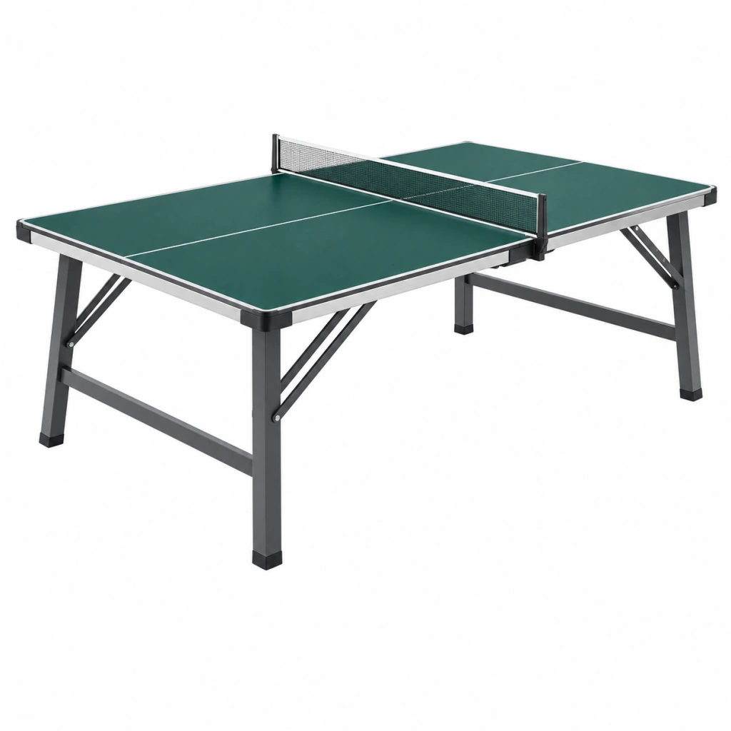 Tischtennisplatte 274 x 152 x 76 cm aus Stahl und Holzwerkstoff Grün klappbar