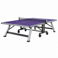 Tischtennisplatte 274 x 153 x 76 cm violett Metall klappbar mit Rollen