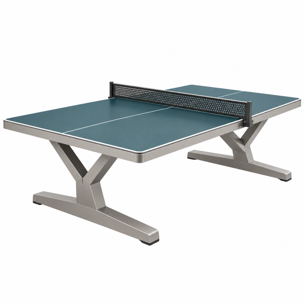 Tischtennistisch 274 x 152.5 x 76 cm Blau mit Metallgestell und Netz