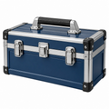Aluminium Werkzeugkoffer 46 cm Blau mit Tragegriff und Verschlüssen