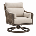 Drehsessel 86 x 82 x 94 cm Metall und Geflecht Beige Braun für Außenbereich mit Drehfuß